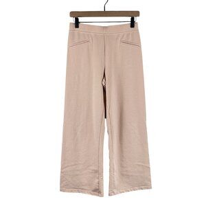 Sundays Cream Elastic Waist Pull On Cropped Flare Sweatpants